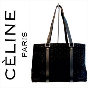 CÉLINE BLACK SUEDE LEATHER HANDBAG